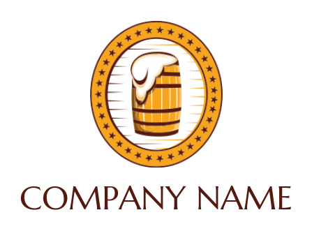 bar logo beer overflowing from bar keg