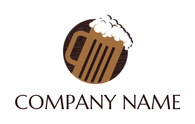 restaurant logo illustration beer glass with foam