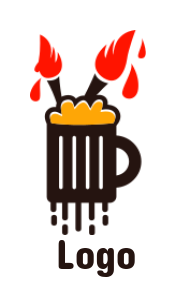 arts logo maker beer mug with paint brushes - logodesign.net
