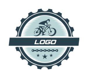 transportation logo badge bicycle inside gear 