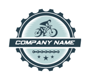 transportation logo badge bicycle inside gear 