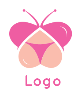 generate an apparel logo bikini and butterfly
