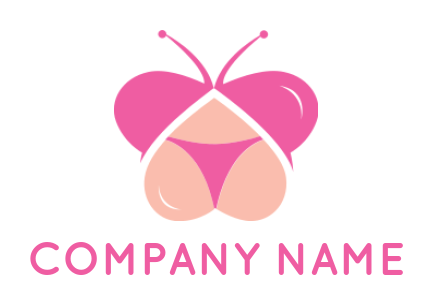 apparel logo maker bikini and butterfly - logodesign.net