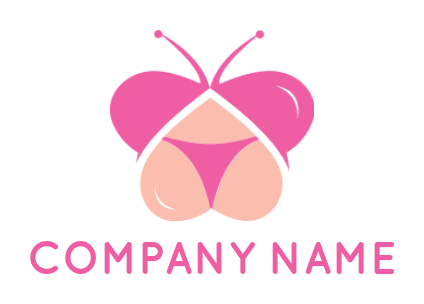 generate an apparel logo bikini and butterfly