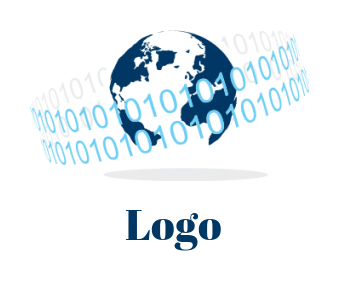 binary numbers revolving globe 