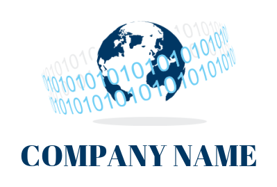 binary numbers revolving globe 