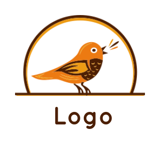pet logo maker bird singing on a branch - logodesign.net