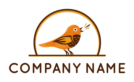 pet logo maker bird singing on a branch - logodesign.net