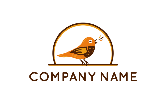 pet logo maker bird singing on a branch - logodesign.net