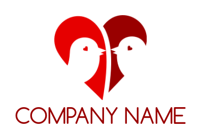 pet logo maker birds in heart shape - logodesign.net