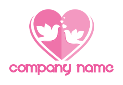 create a matchmaking logo birds inside heart - logodesign.net