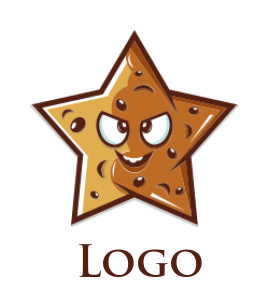 bakery logo annoying face star shape cookie