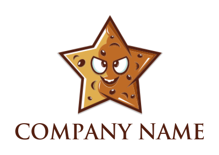 bakery logo annoying face star shape cookie