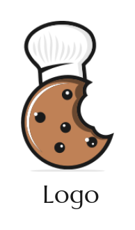 bitten cookie wearing chef hat