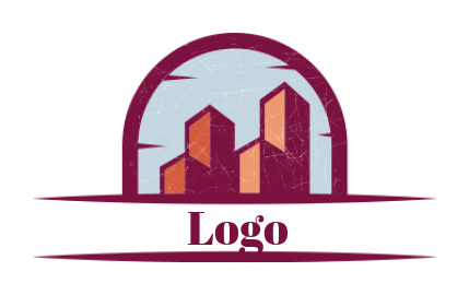 real estate of logo block buildings dome shape