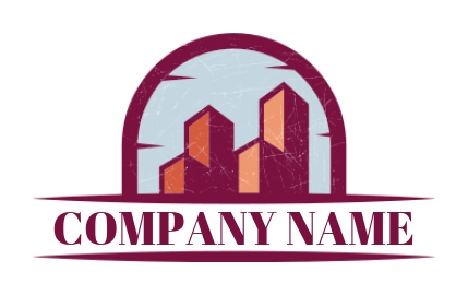 real estate of logo block buildings dome shape