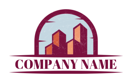 real estate of logo block buildings dome shape