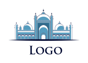 religious logo maker blue illustration of mosque