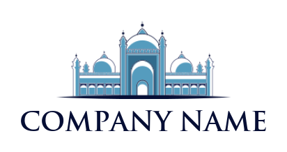 religious logo maker blue illustration of mosque