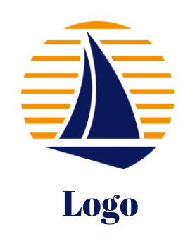 design a transportation logo sailing sailboat or boat with sun