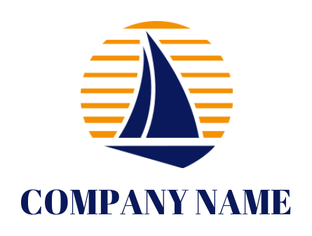 design a transportation logo sailing sailboat or boat with sun