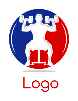 design a fitness logo bodybuilder lifting dumb bells - logodesign.net