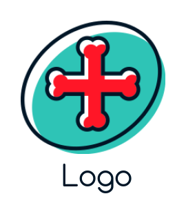 create a medical logo bones cross inside oval - logodesign.net