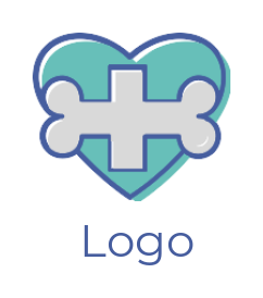medical logo icon bones in front of abstract heart 