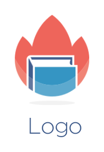 education logo maker book in flower