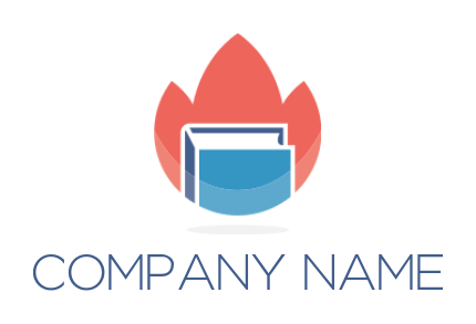 education logo maker book in flower