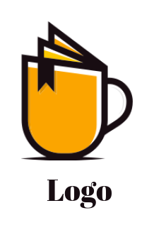 publishing logo book merged with line art cup