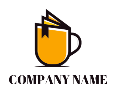 publishing logo book merged with line art cup