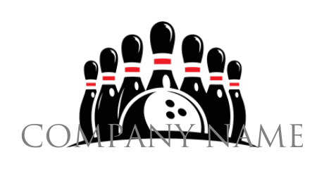 bowling pins above bowling ball