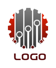 engineering logo icon box wrenches inside gear