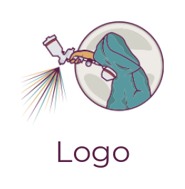 auto repair logo icon boy with spray