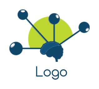 generate a marketing logo brain and connection