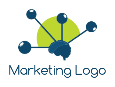 generate a marketing logo brain and connection