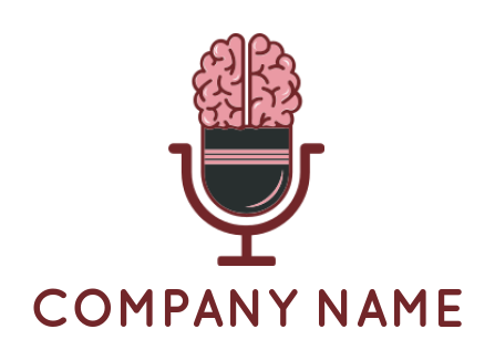 create a communication logo brain with radio mic
