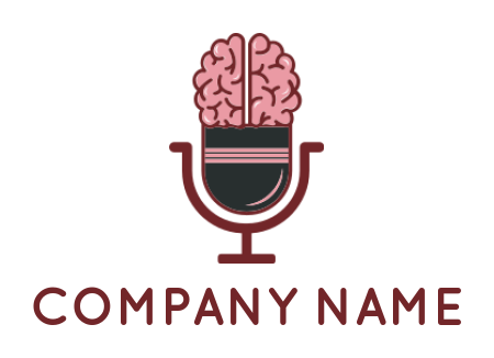 communication logo icon brain incorporated with radio mic - logodesign.net