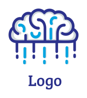 generate a marketing logo of brain with cloud