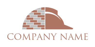 construction logo online bricks with hat construction - logodesign.net