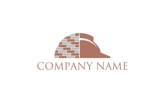 bricks with hat construction logo design