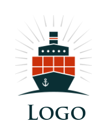 design a transportation logo bright container ship 