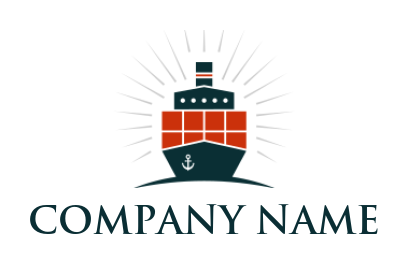 design a transportation logo bright container ship 