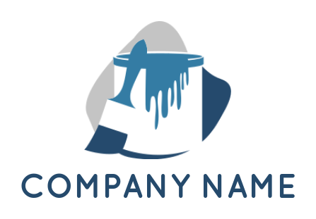Home improvement logo brush next to bucket paint 