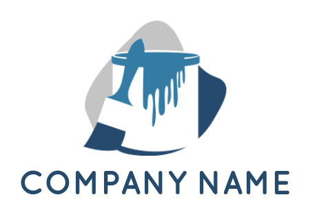 Home improvement logo brush next to bucket paint 