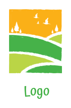 create a landscape logo of a brush landscape 