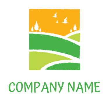 create a landscape logo of a brush landscape 