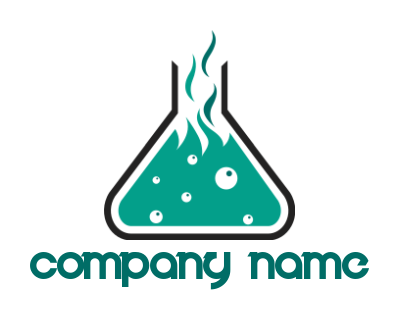 medical logo maker bubbles in chemical flask - logodesign.net