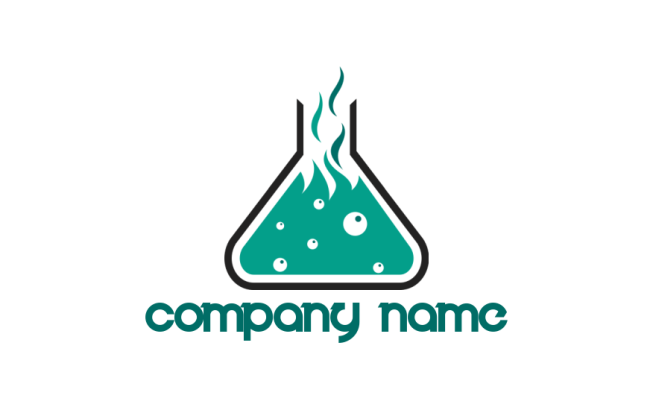 Design a logo of bubbles in chemical flask 
